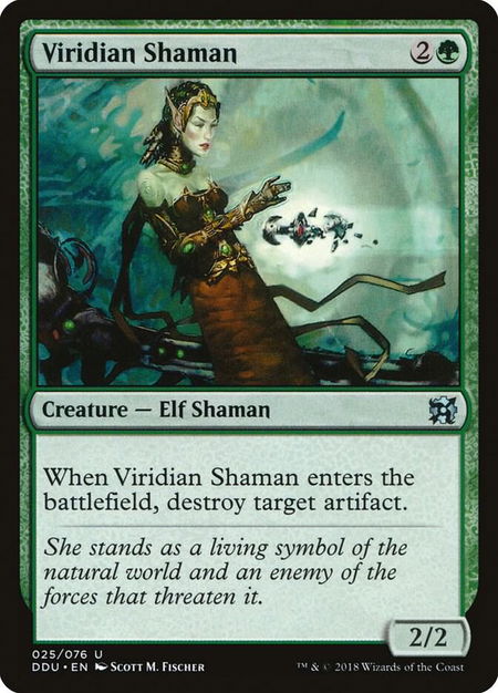 Viridian Shaman - Duel Decks: Elves vs. Inventors Magic: The Gathering trading card