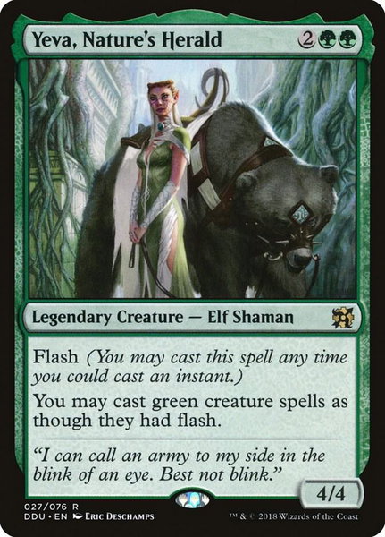 Yeva, Nature's Herald - Duel Decks: Elves vs. Inventors Magic: The Gathering trading card
