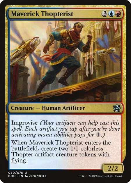 Maverick Thopterist trading card from Duel Decks: Elves vs. Inventors Maverick Thopterist - Duel Decks: Elves vs. Inventors Magic: The Gathering trading card