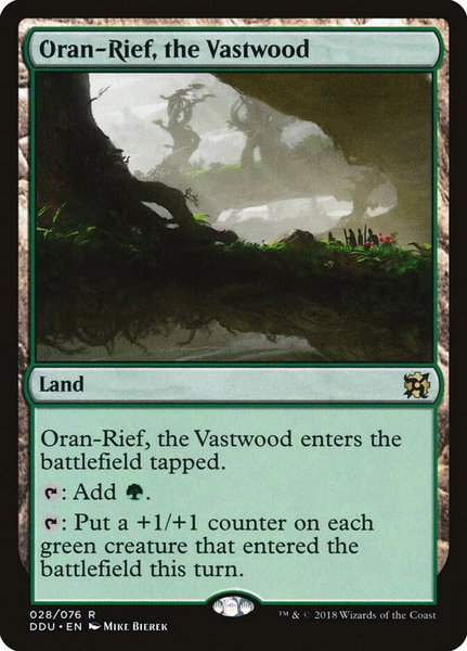 Oran-Rief, the Vastwood trading card from Duel Decks: Elves vs. Inventors Oran-Rief, the Vastwood - Duel Decks: Elves vs. Inventors Magic: The Gathering trading card