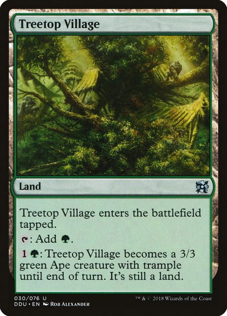 Treetop Village - Duel Decks: Elves vs. Inventors Magic: The Gathering trading card