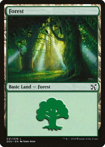 Forest (031) trading card from Duel Decks: Elves vs. Inventors Forest (031) - Duel Decks: Elves vs. Inventors Magic: The Gathering trading card