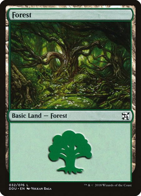 Forest (032) trading card from Duel Decks: Elves vs. Inventors Forest (032) - Duel Decks: Elves vs. Inventors Magic: The Gathering trading card