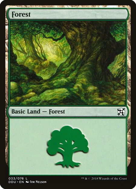 Forest (033) trading card from Duel Decks: Elves vs. Inventors Forest (033) - Duel Decks: Elves vs. Inventors Magic: The Gathering trading card