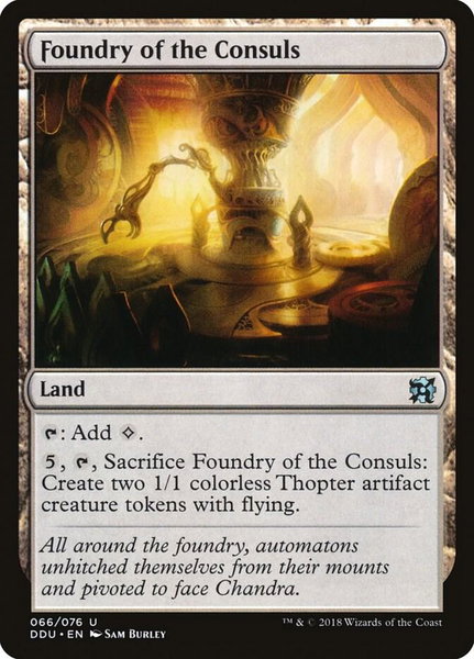 Foundry of the Consuls trading card from Duel Decks: Elves vs. Inventors Foundry of the Consuls - Duel Decks: Elves vs. Inventors Magic: The Gathering trading card