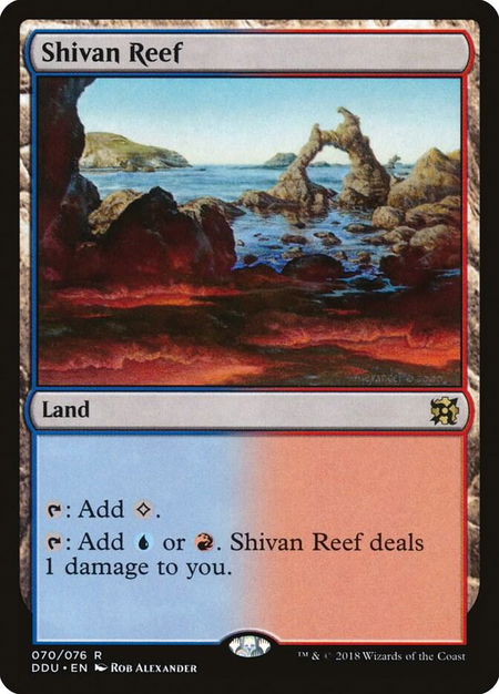 Shivan Reef trading card from Duel Decks: Elves vs. Inventors Shivan Reef - Duel Decks: Elves vs. Inventors Magic: The Gathering trading card
