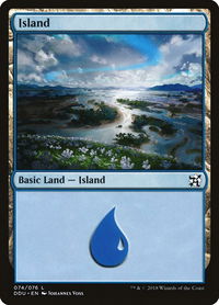 Island (074) - Duel Decks: Elves vs. Inventors (DDU) #74 - Land Magic: The Gathering Trading Card