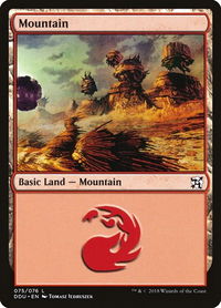 Mountain (075) - Duel Decks: Elves vs. Inventors (DDU) #75 - Land Magic: The Gathering Trading Card