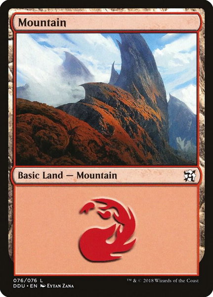 Mountain (076) trading card from Duel Decks: Elves vs. Inventors Mountain (076) - Duel Decks: Elves vs. Inventors Magic: The Gathering trading card
