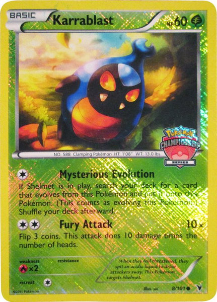 Karrablast - 8/101 (Championship Series) trading card from League & Championship Cards Karrablast - 8/101 (Championship Series) - League & Championship Cards Pokémon trading card