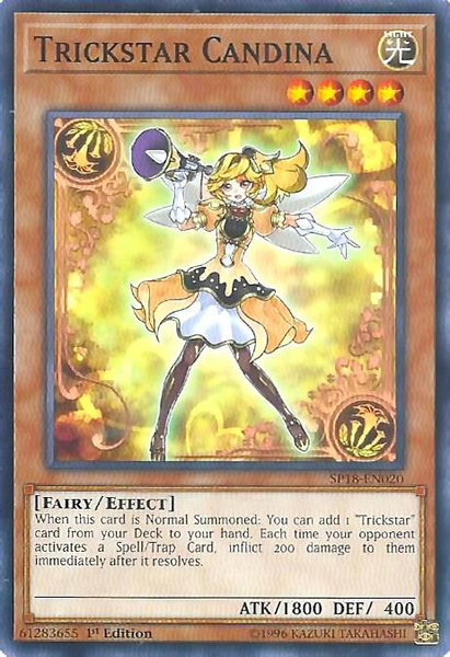 Trickstar Candina trading card from Star Pack VRAINS Trickstar Candina - Star Pack VRAINS YuGiOh trading card