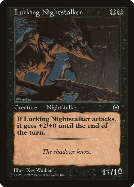 Lurking Nightstalker trading card from Portal Second Age Lurking Nightstalker - Portal Second Age Magic: The Gathering trading card