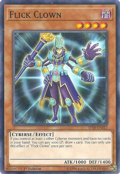Flick Clown trading card from Star Pack VRAINS Flick Clown - Star Pack VRAINS YuGiOh trading card