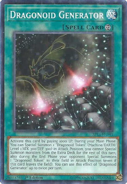 Dragonoid Generator (Starfoil) trading card from Star Pack VRAINS Dragonoid Generator (Starfoil) - Star Pack VRAINS YuGiOh trading card