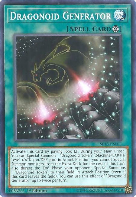 Dragonoid Generator - Star Pack VRAINS YuGiOh trading card