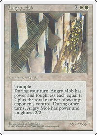 Angry Mob - Fourth Edition (4ED) #3 - Uncommon Magic: The Gathering Trading Card