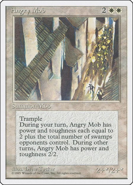 Angry Mob trading card from Fourth Edition Angry Mob - Fourth Edition Magic: The Gathering trading card