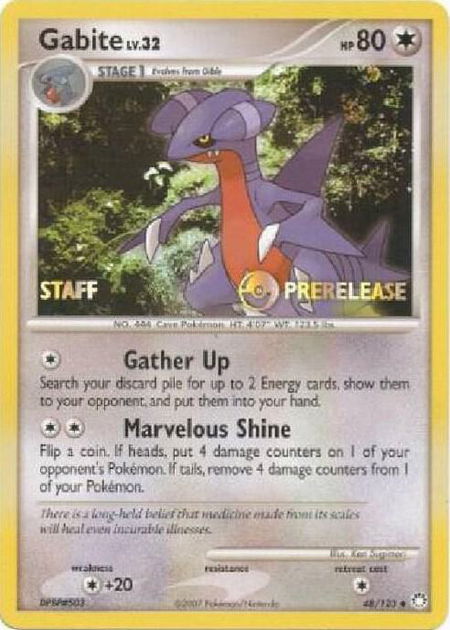 Gabite - 48/123 (Prerelease) [Staff] - Diamond and Pearl Promos Pokémon trading card
