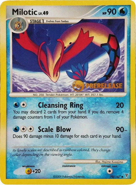Milotic - 70/147 (Prerelease) trading card from Nintendo Promos Milotic - 70/147 (Prerelease) - Nintendo Promos Pokémon trading card