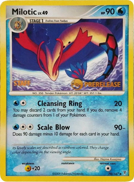 Milotic - 70/147 (Prerelease) [Staff] - Nintendo Promos Pokémon trading card