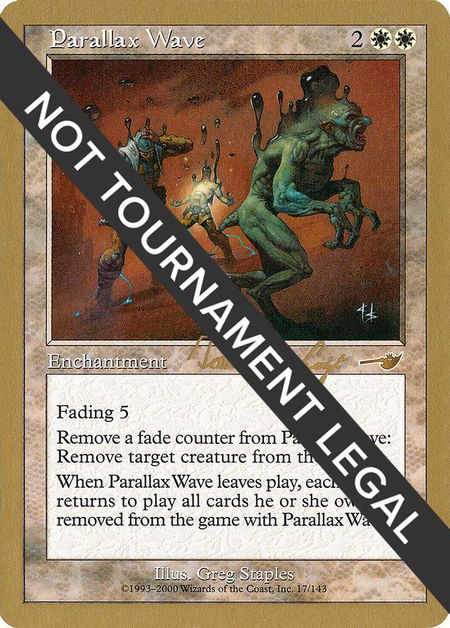 Parallax Wave - 2000 Tom van de Logt (NMS) trading card from World Championship Decks Parallax Wave - 2000 Tom van de Logt (NMS) - World Championship Decks Magic: The Gathering trading card