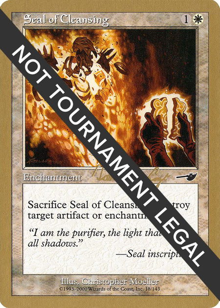 Seal of Cleansing - 2000 Tom van de Logt (NMS) - World Championship Decks Magic: The Gathering trading card