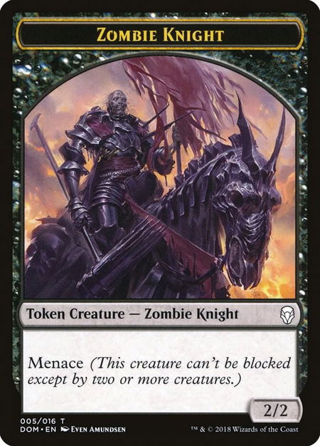 Zombie Knight Token - Dominaria Magic: The Gathering trading card