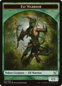 Elf Warrior Token - Duel Decks: Elves vs. Inventors (DDU) #1 - Token Magic: The Gathering Trading Card