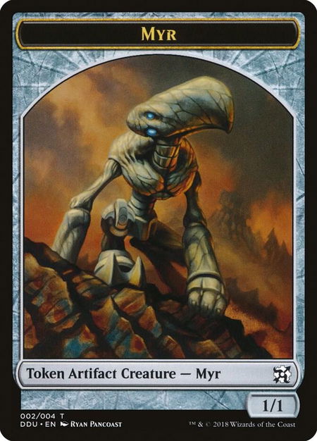 Myr Token trading card from Duel Decks: Elves vs. Inventors Myr Token - Duel Decks: Elves vs. Inventors Magic: The Gathering trading card