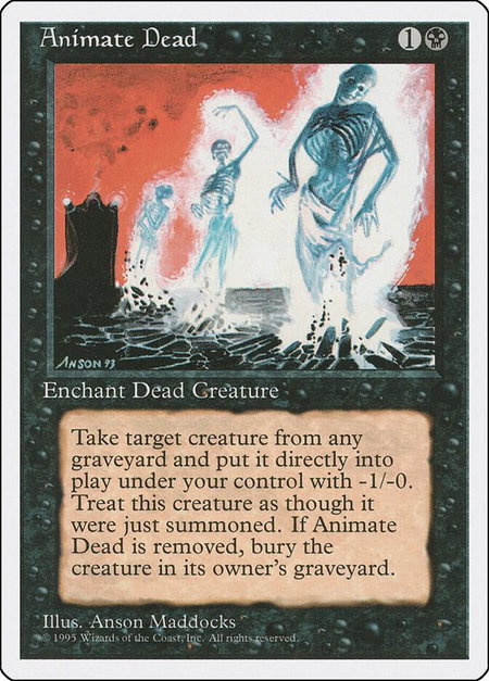 Animate Dead - Fourth Edition Magic: The Gathering trading card