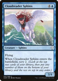 Cloudreader Sphinx - Dominaria (DOM) #47 - Common Magic: The Gathering Trading Card