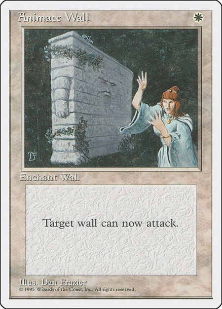 Animate Wall trading card from Fourth Edition Animate Wall - Fourth Edition Magic: The Gathering trading card