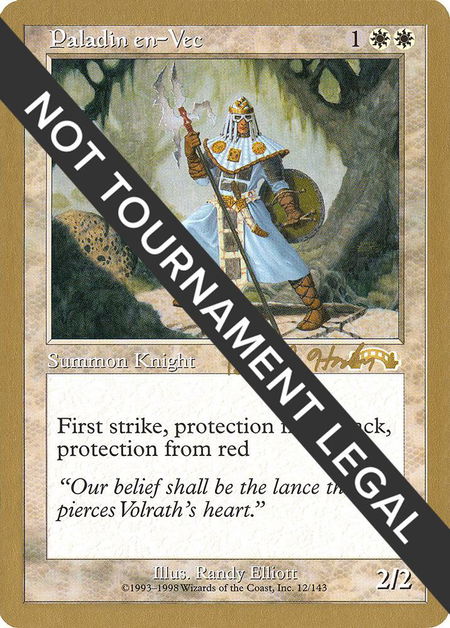 Paladin en-Vec - 1998 Brian Hacker (EXO) - World Championship Decks Magic: The Gathering trading card