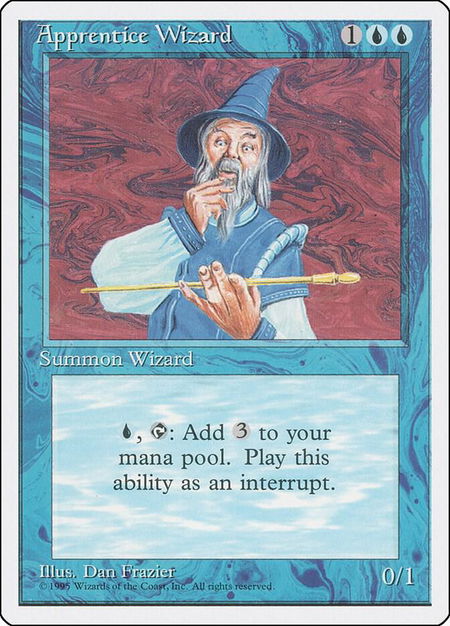 Apprentice Wizard trading card from Fourth Edition Apprentice Wizard - Fourth Edition Magic: The Gathering trading card