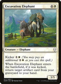 Excavation Elephant - Dominaria (DOM) #17 - Common Magic: The Gathering Trading Card