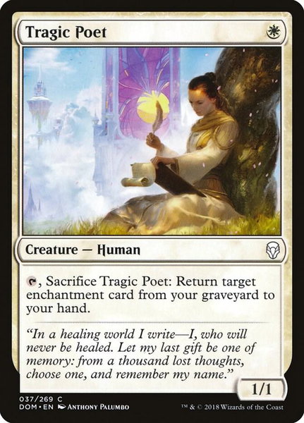 Tragic Poet trading card from Dominaria Tragic Poet - Dominaria Magic: The Gathering trading card