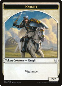 Knight Token (001) - Dominaria (DOM) #1 - Token Magic: The Gathering Trading Card