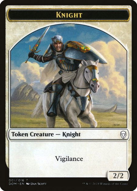 Knight Token (001) - Dominaria Magic: The Gathering trading card