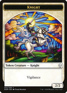 Knight Token (002) - Dominaria (DOM) #2 - Token Magic: The Gathering Trading Card