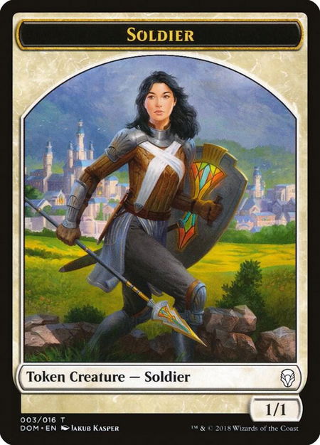 Soldier Token - Dominaria Magic: The Gathering trading card