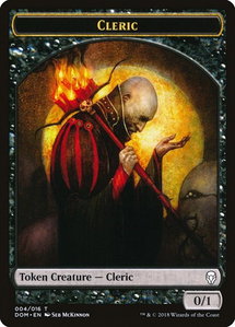 Cleric Token - Dominaria (DOM) #4 - Token Magic: The Gathering Trading Card