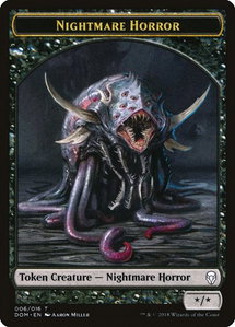 Nightmare Horror Token - Dominaria (DOM) #6 - Token Magic: The Gathering Trading Card