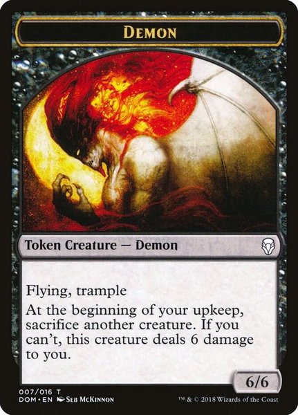 Demon Token - Dominaria Magic: The Gathering trading card