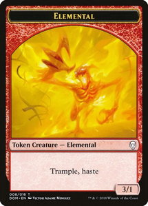 Elemental Token - Dominaria (DOM) #8 - Token Magic: The Gathering Trading Card