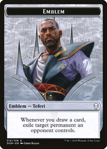 Emblem - Teferi, Hero of Dominaria - Dominaria (DOM) #16 - Token Magic: The Gathering Trading Card