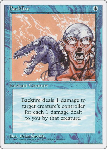 Backfire trading card from Fourth Edition Backfire - Fourth Edition Magic: The Gathering trading card