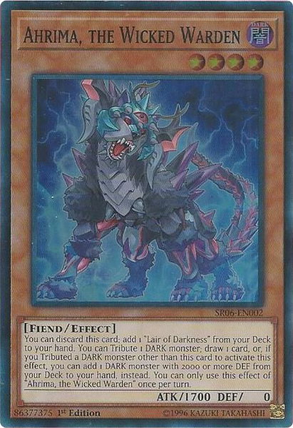 Ahrima, the Wicked Warden trading card from Structure Deck: Lair of Darkness Ahrima, the Wicked Warden - Structure Deck: Lair of Darkness YuGiOh trading card