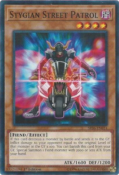 Stygian Street Patrol trading card from Structure Deck: Lair of Darkness Stygian Street Patrol - Structure Deck: Lair of Darkness YuGiOh trading card