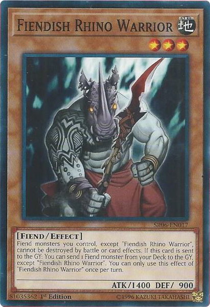 Fiendish Rhino Warrior - Structure Deck: Lair of Darkness YuGiOh trading card