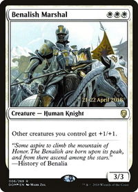 Benalish Marshal - Prerelease Cards (PRE) #6s - Rare Magic: The Gathering Trading Card